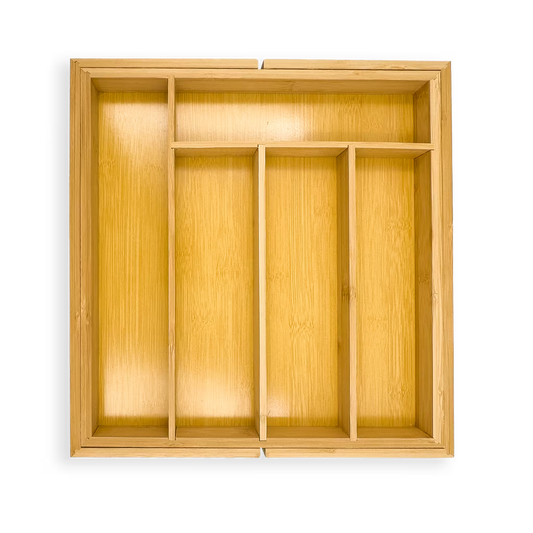 Organizador de Cubiertos Expansible en Bambú | Bandeja Ajustable para Cajón