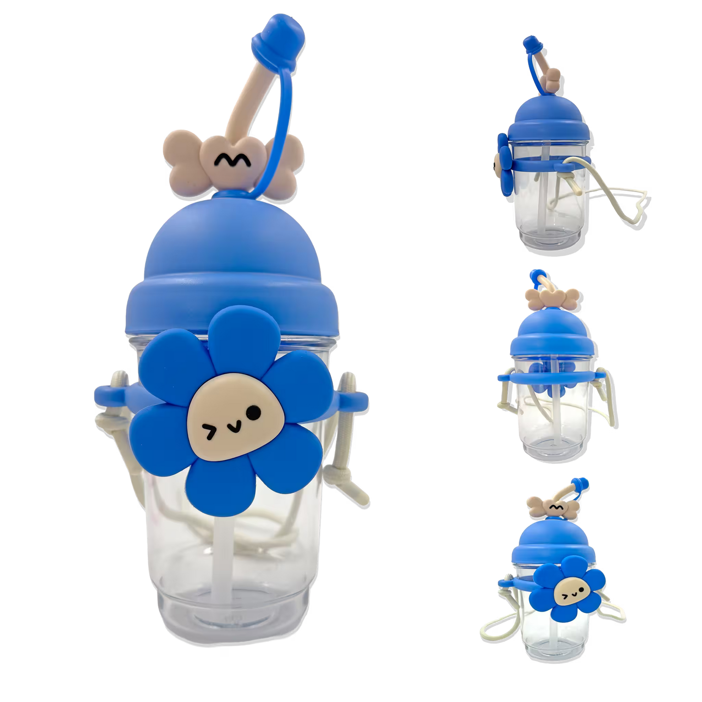 Termo con Diseño de Flor 750ml - Pitillo de Silicona Grado Alimenticio