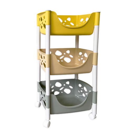 Canasta Organizadora con Ruedas 360° - 3 Niveles | Carrito de Almacenamiento Multiusos
