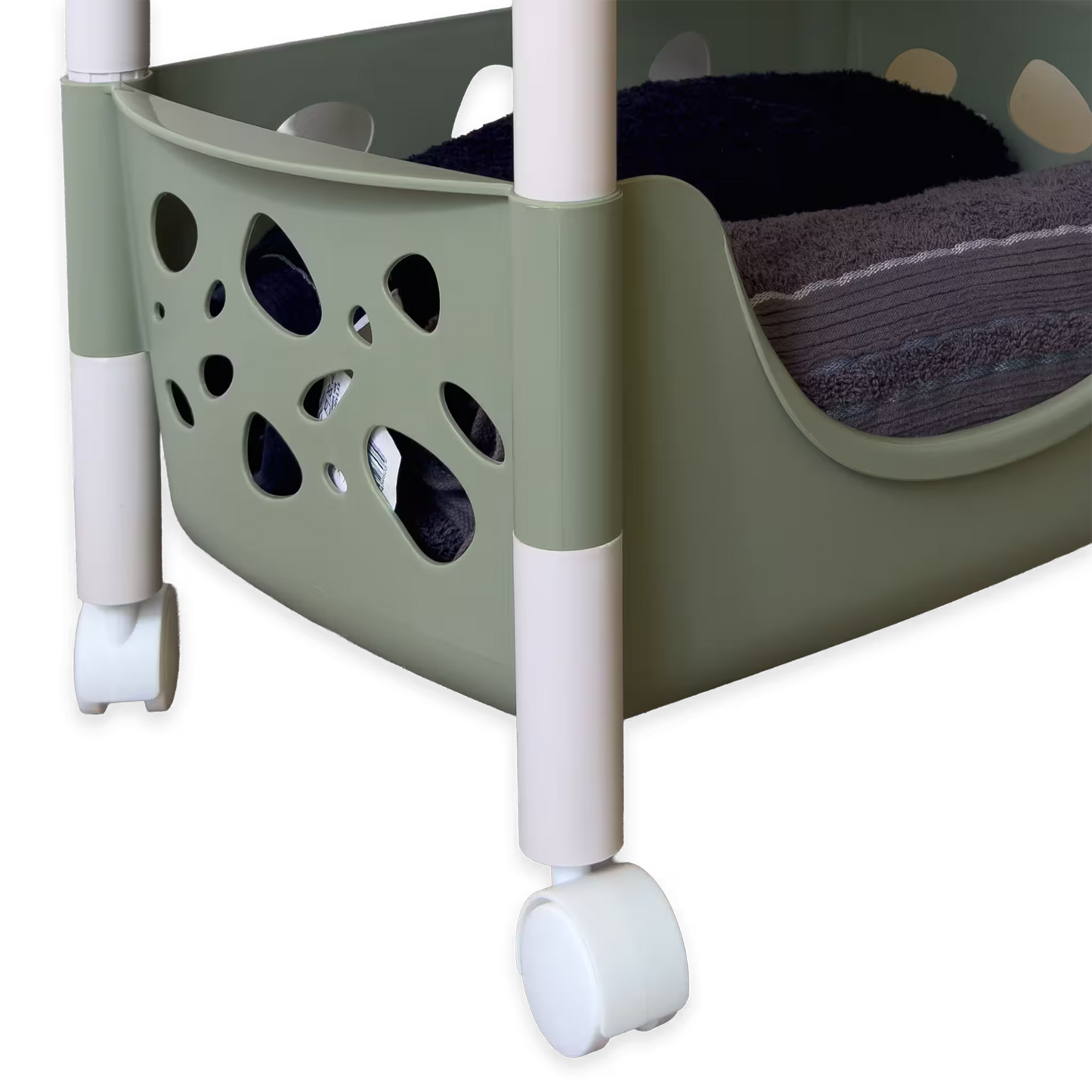 Canasta Organizadora con Ruedas 360° - 3 Niveles | Carrito de Almacenamiento Multiusos