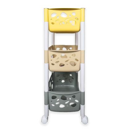 Canasta Organizadora con Ruedas 360° - 3 Niveles | Carrito de Almacenamiento Multiusos
