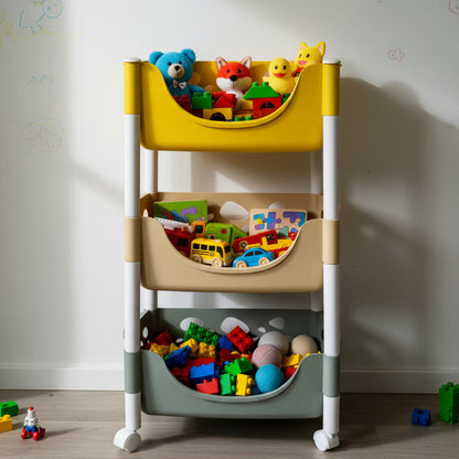 Canasta Organizadora con Ruedas 360° - 3 Niveles | Carrito de Almacenamiento Multiusos