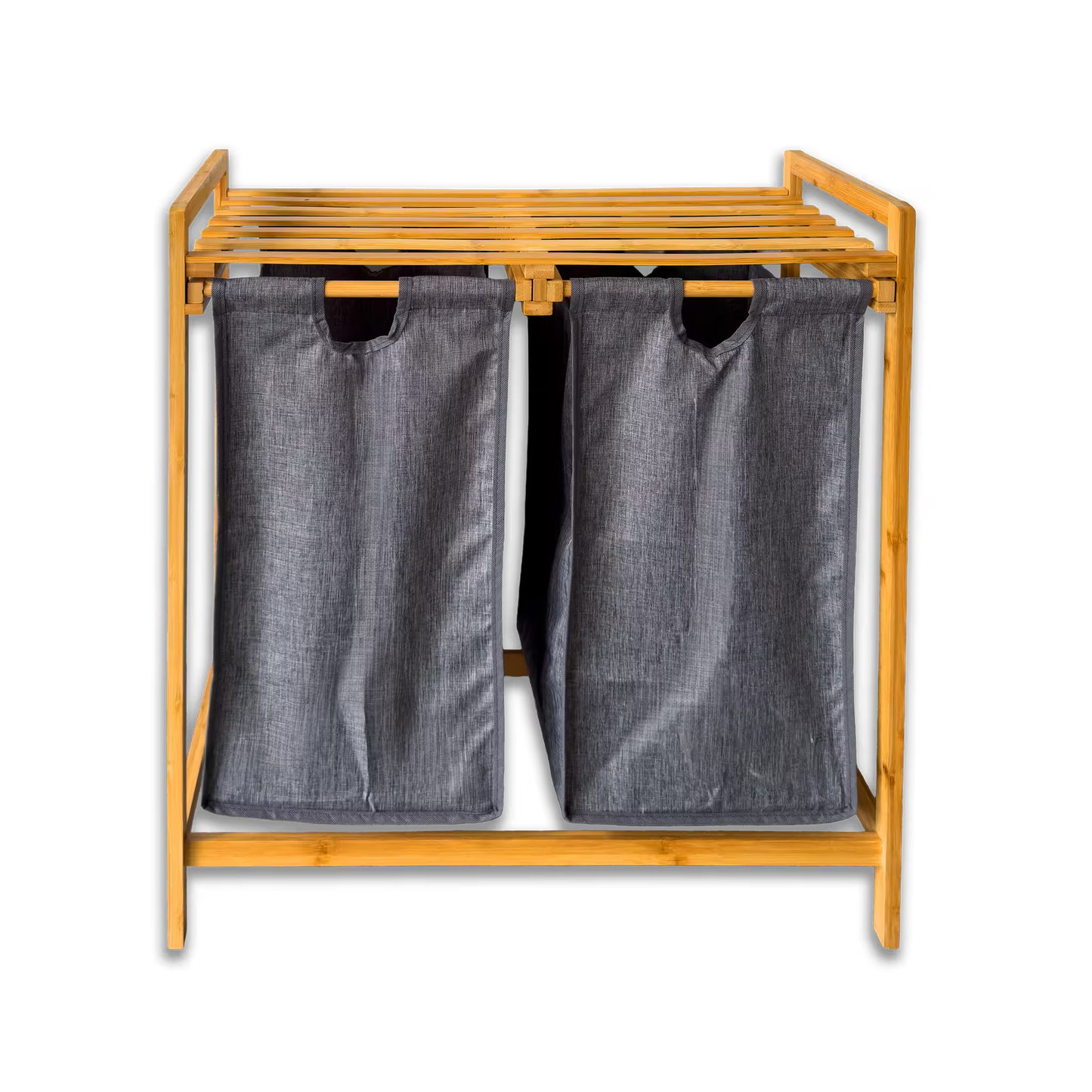 Organizador Premium en Bambú - 2 Cestas Extraíbles y Estante Superior.