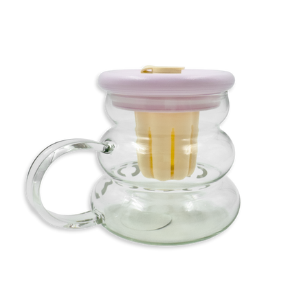 Vaso de Vidrio XL 800ml con Infusor, Tapa y Pitillo - Vidrio Reforzado