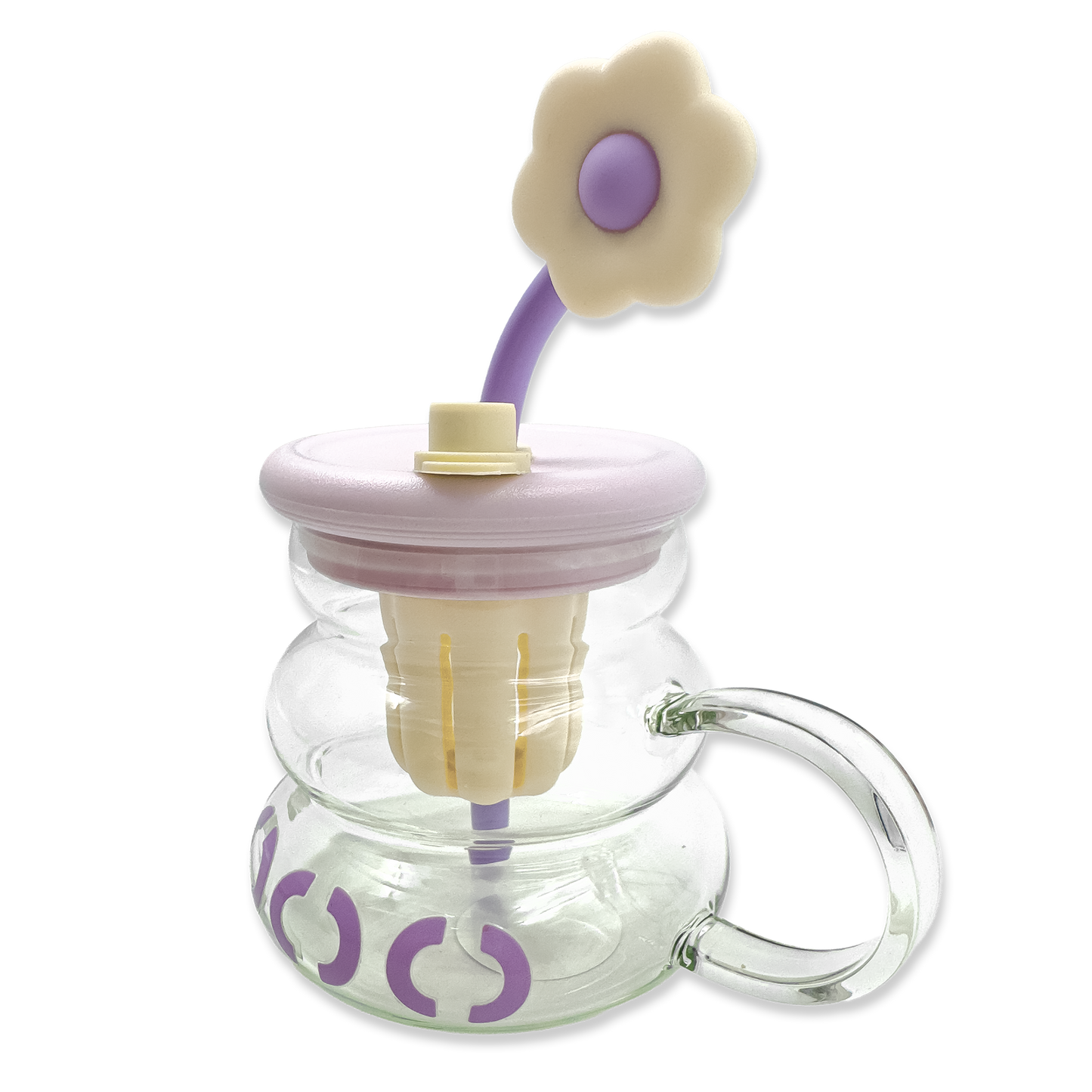 Vaso de Vidrio XL 800ml con Infusor, Tapa y Pitillo - Vidrio Reforzado