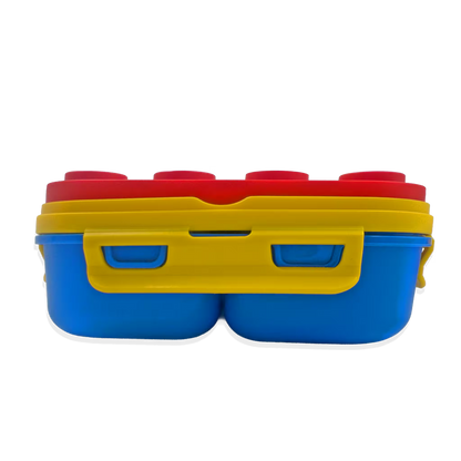Lonchera Tipo Lego 3 Compartimentos - 900ml con Cuchara Incluida