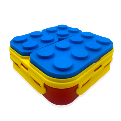 Lonchera Tipo Lego 3 Compartimentos - 900ml con Cuchara Incluida