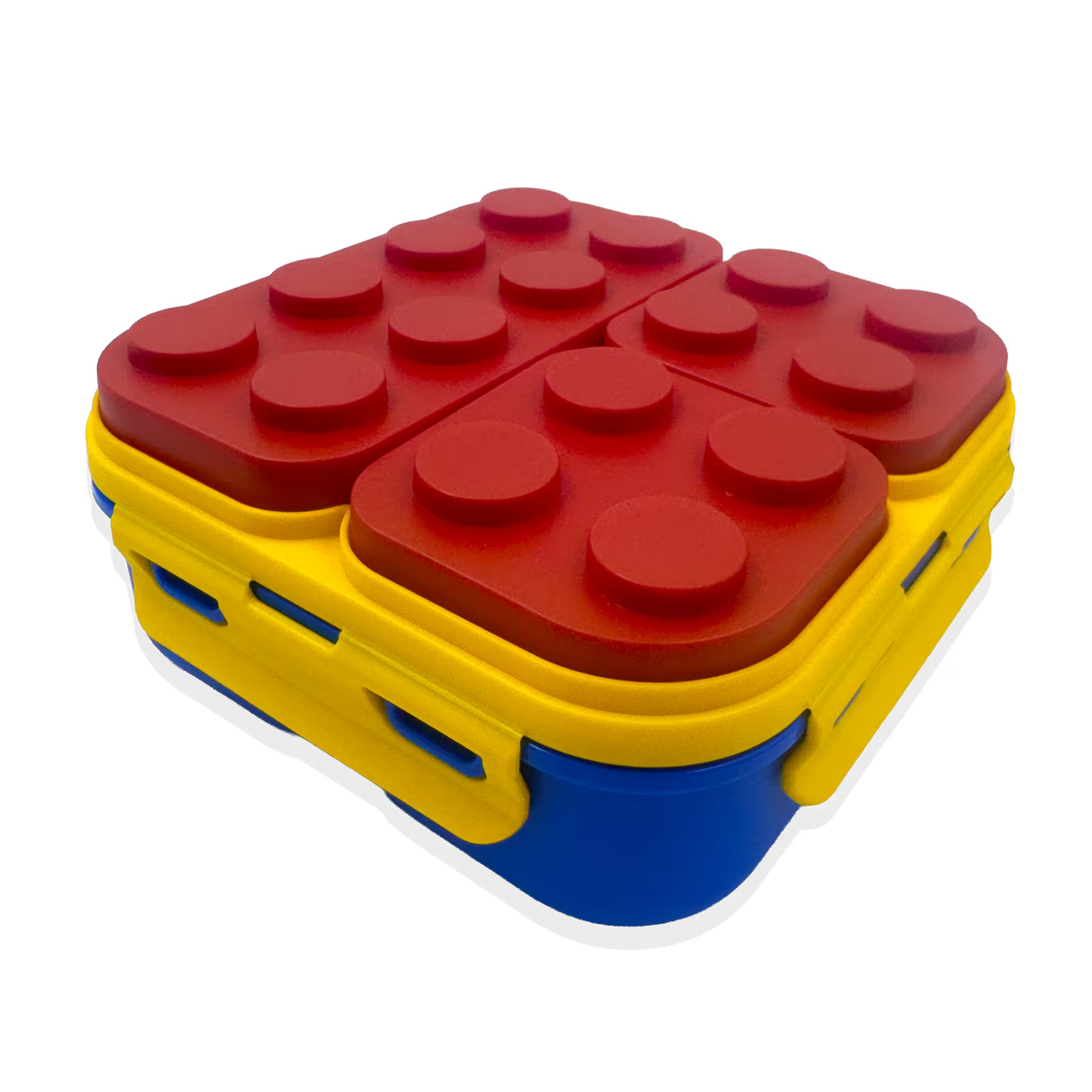 Lonchera Tipo Lego 3 Compartimentos - 900ml con Cuchara Incluida