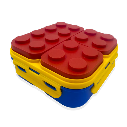Lonchera Tipo Lego 3 Compartimentos - 900ml con Cuchara Incluida