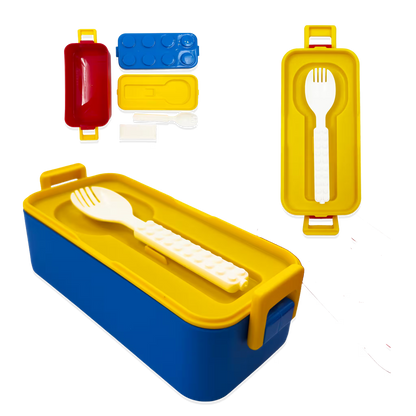 Lonchera Tipo Lego con Compartimentos Deslizables - 550ml.
