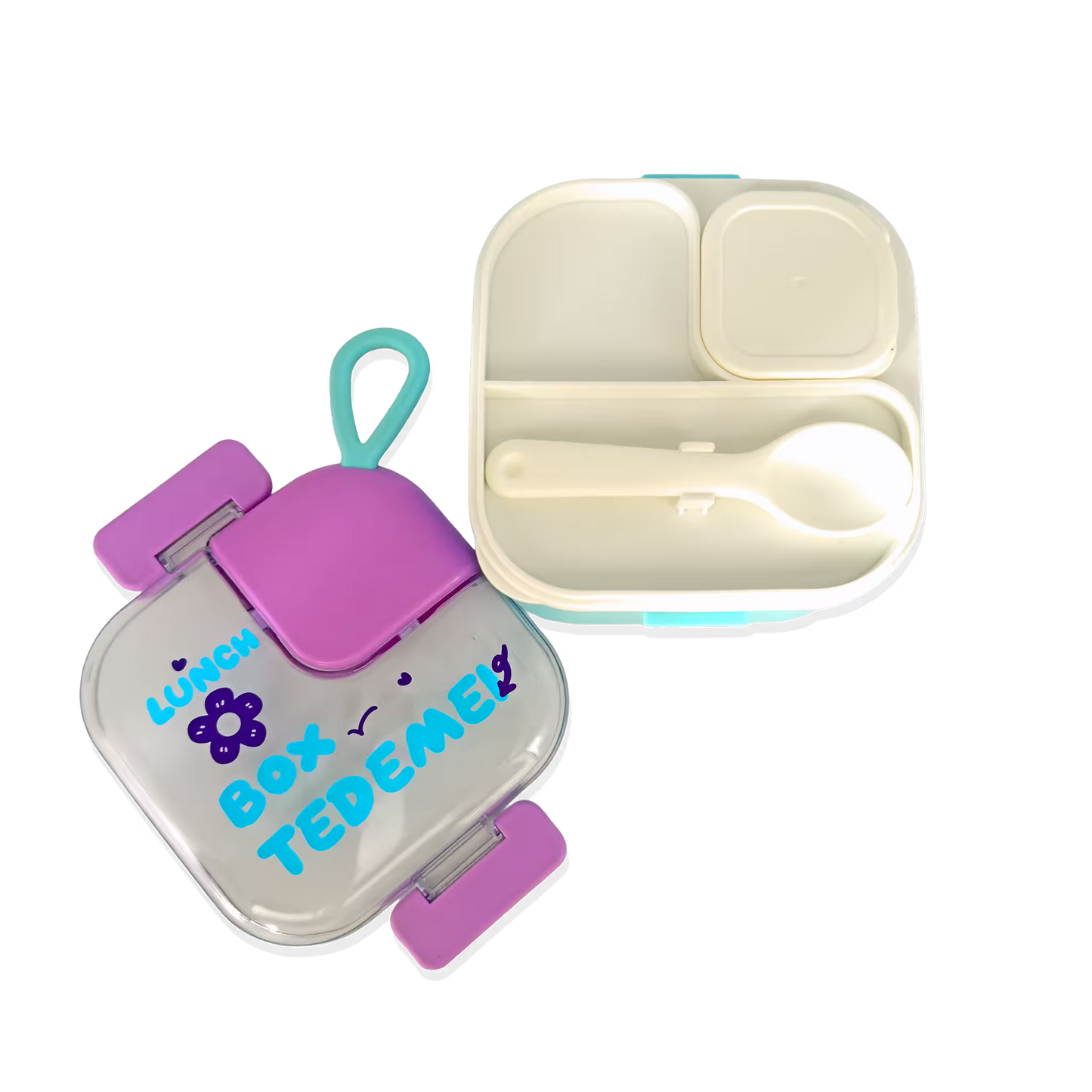 Lonchera con Cierre Hermético de 2 Compartimentos - 700 ml + Accesorios