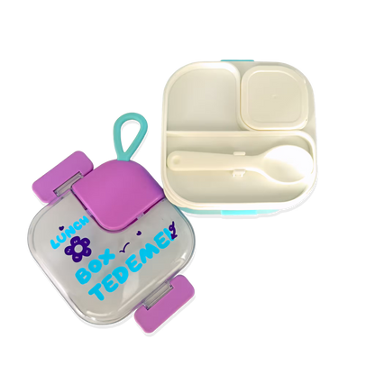 Lonchera con Cierre Hermético de 2 Compartimentos - 700 ml + Accesorios