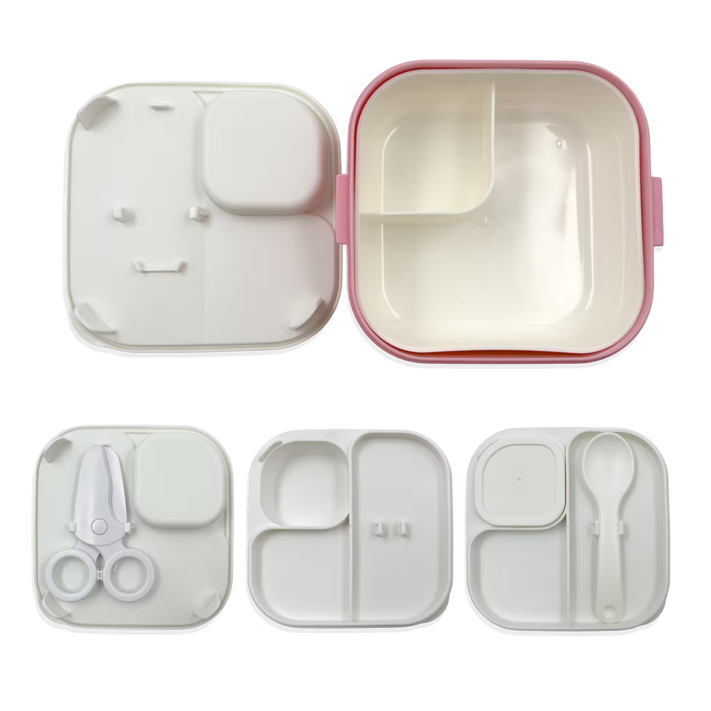 Lonchera con Cierre Hermético de 2 Compartimentos - 700 ml + Accesorios