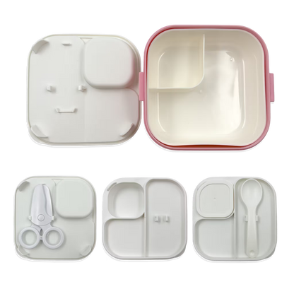 Lonchera con Cierre Hermético de 2 Compartimentos - 700 ml + Accesorios