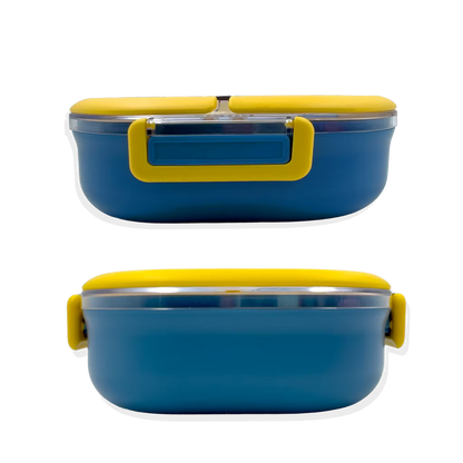 Lonchera Diseño Conejo y Pato en Acrílico - 3 Compartimentos con Cubiertos Incluidos