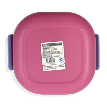 Lonchera Diseño Conejo y Pato en Acrílico - 3 Compartimentos con Cubiertos Incluidos