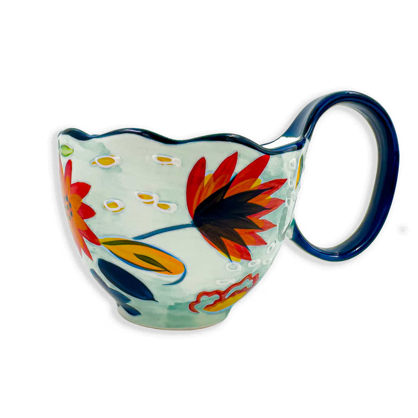 Mug Grande de Porcelana Pintado a Mano | Capacidad 500ml AZUL