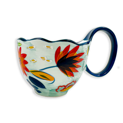 Mug Grande de Porcelana Pintado a Mano | Capacidad 500ml AZUL