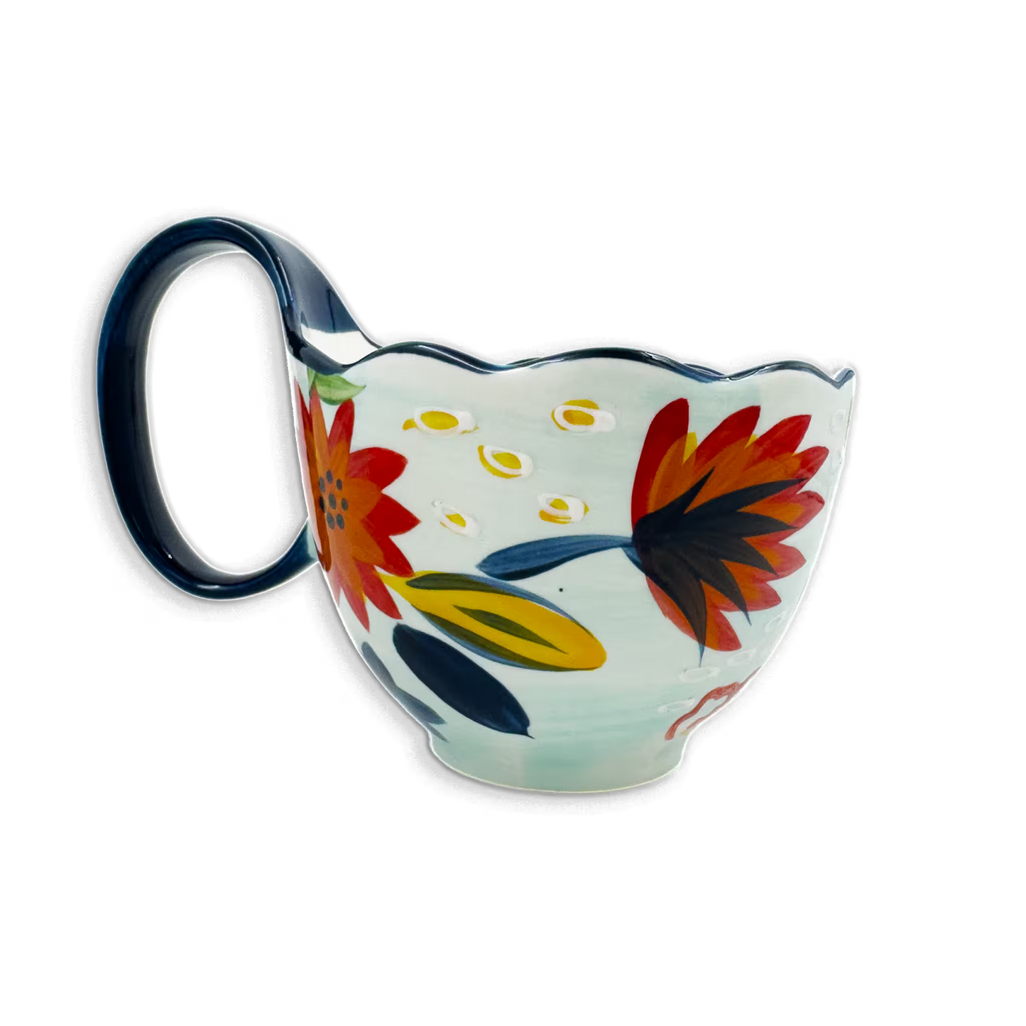 Mug Grande de Porcelana Pintado a Mano | Capacidad 500ml AZUL
