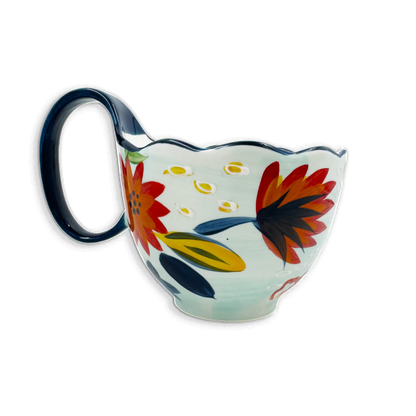 Mug Grande de Porcelana Pintado a Mano | Capacidad 500ml AZUL