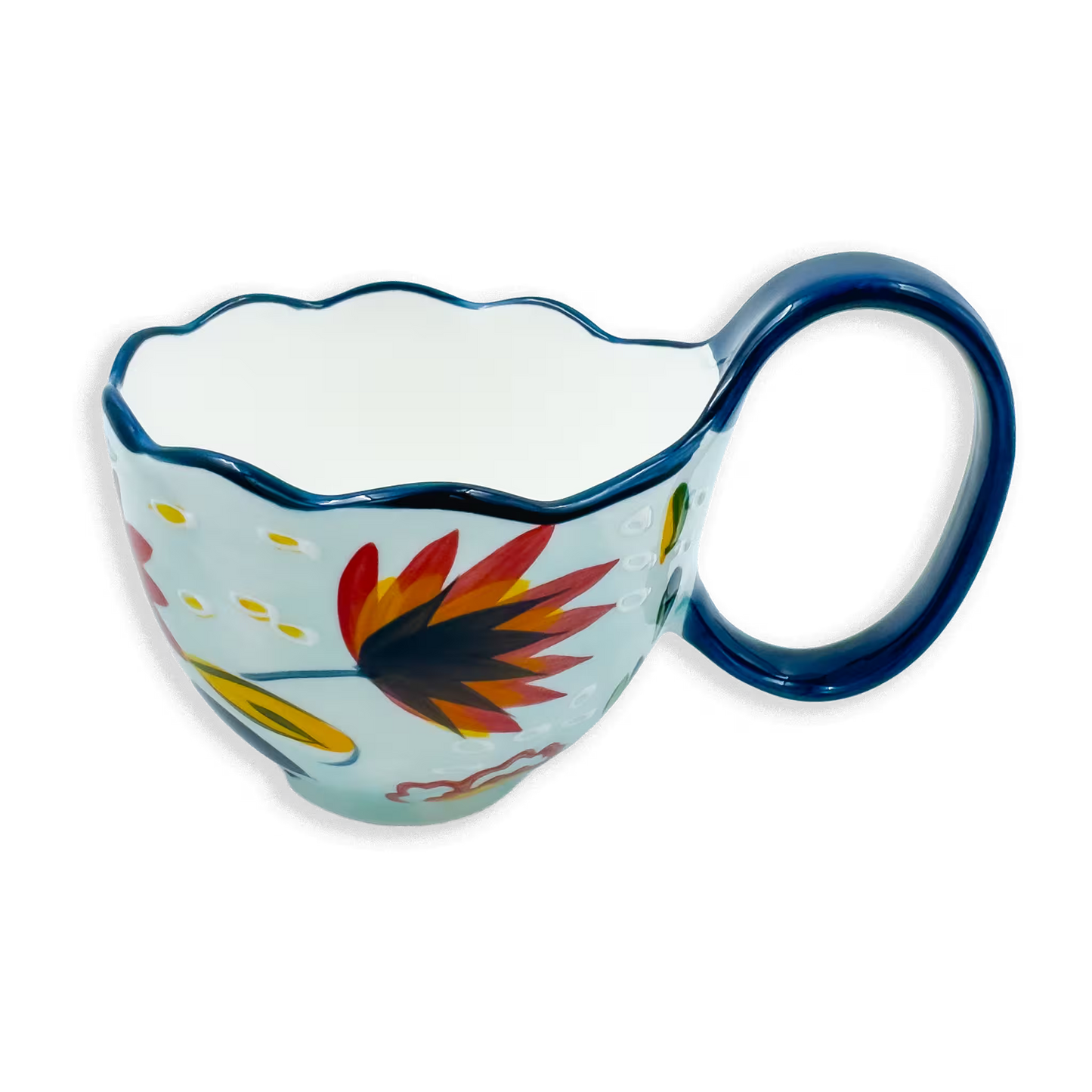 Mug Grande de Porcelana Pintado a Mano | Capacidad 500ml AZUL