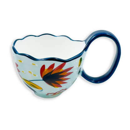 Mug Grande de Porcelana Pintado a Mano | Capacidad 500ml AZUL