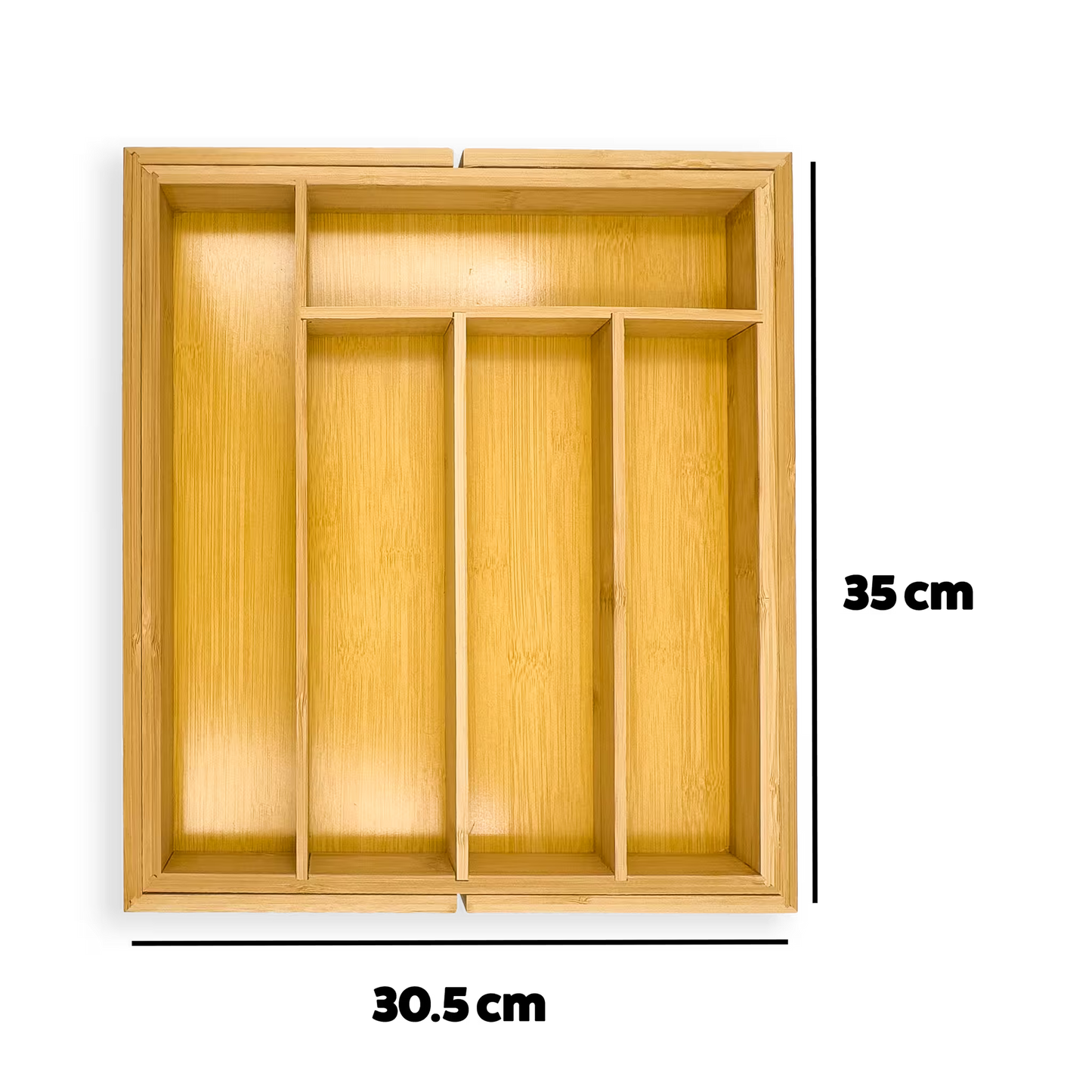 Organizador de Cubiertos Expansible en Bambú | Bandeja Ajustable para Cajón