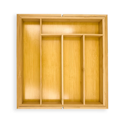 Organizador de Cubiertos Expansible en Bambú | Bandeja Ajustable para Cajón