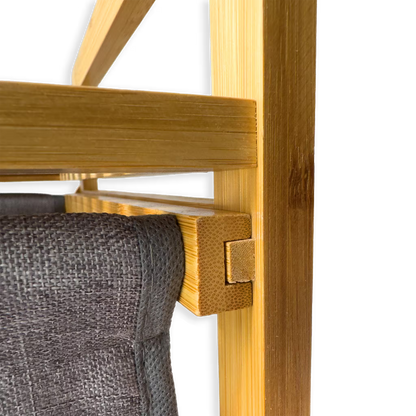 Mueble Organizador Premium en Bambú - 2 Cestas Extraíbles - Estante Superior y Rodachines| para Baño y Lavandería