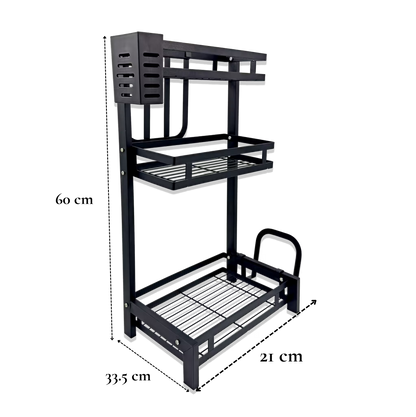Organizador Multifuncional de Cocina - 3 Niveles con Ganchos
