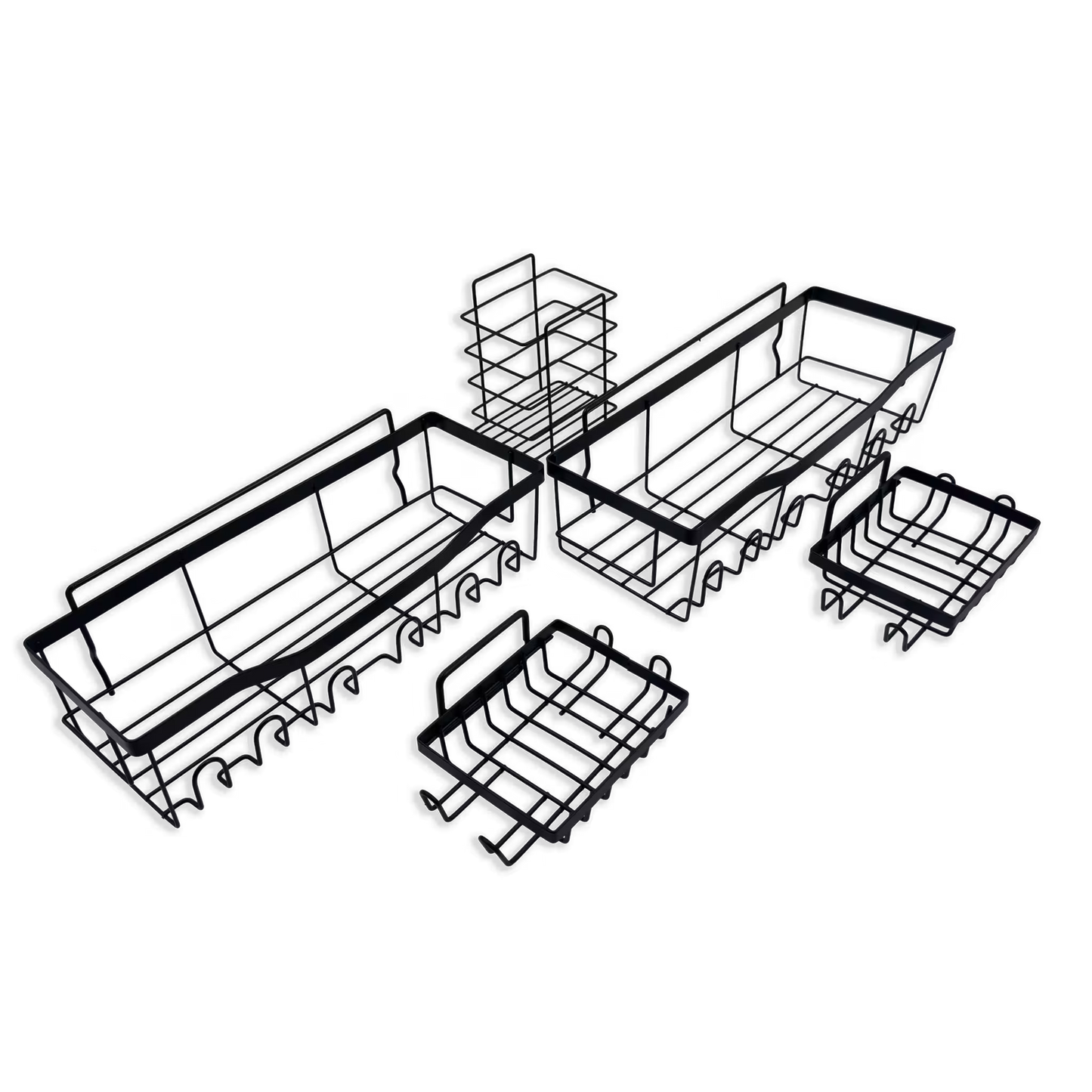 Organizador de Ducha Modular 5-en-1 | Repisas Adhesivas Anti-Óxido