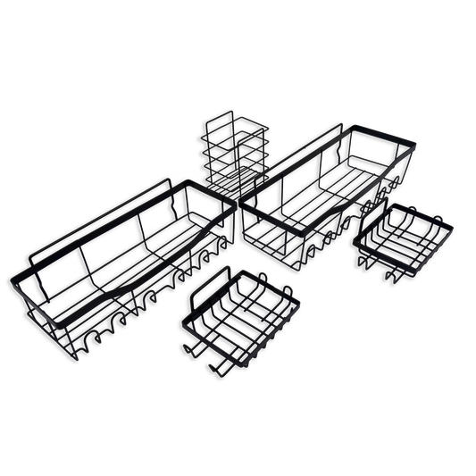 Organizador de Ducha Modular 5-en-1 | Repisas Adhesivas Anti-Óxido