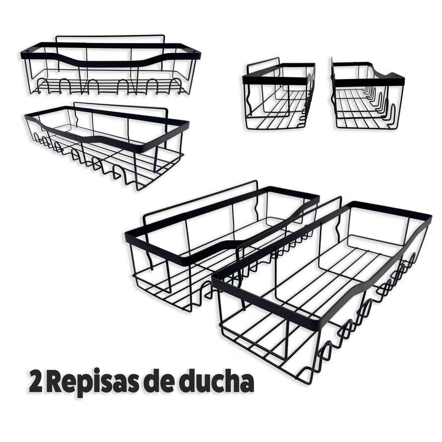Organizador de Ducha Modular 5-en-1 | Repisas Adhesivas Anti-Óxido