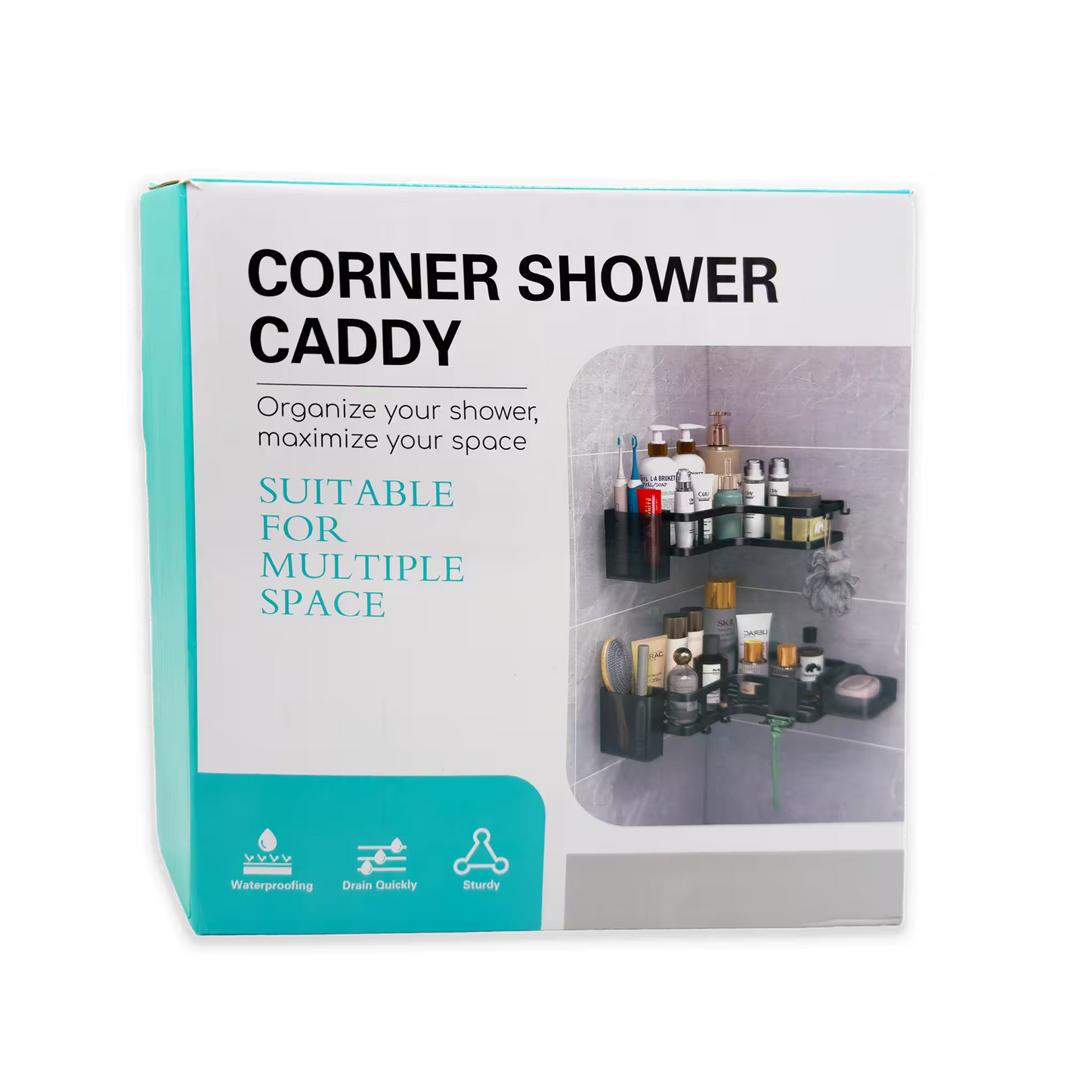 Organizador de Ducha Esquinero| Diseño Minimalista Sin Taladro