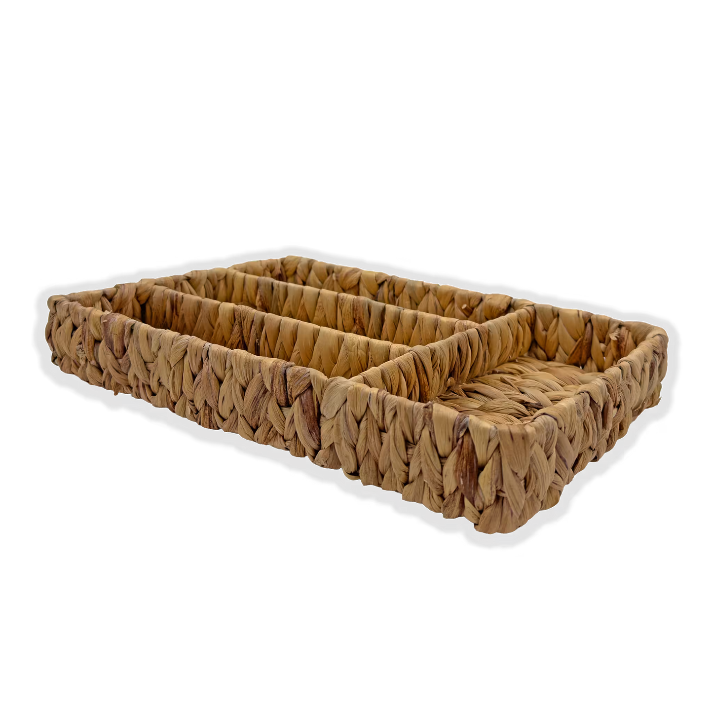 Organizador de Cubiertos Tejido en Fibras Naturales | Bandeja Artesanal para Cajón (Copia)