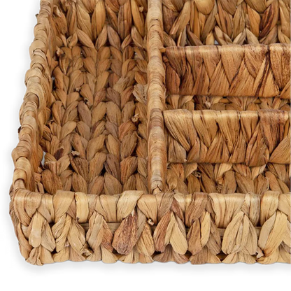 Organizador de Cubiertos Tejido en Fibras Naturales | Bandeja Artesanal para Cajón (Copia)