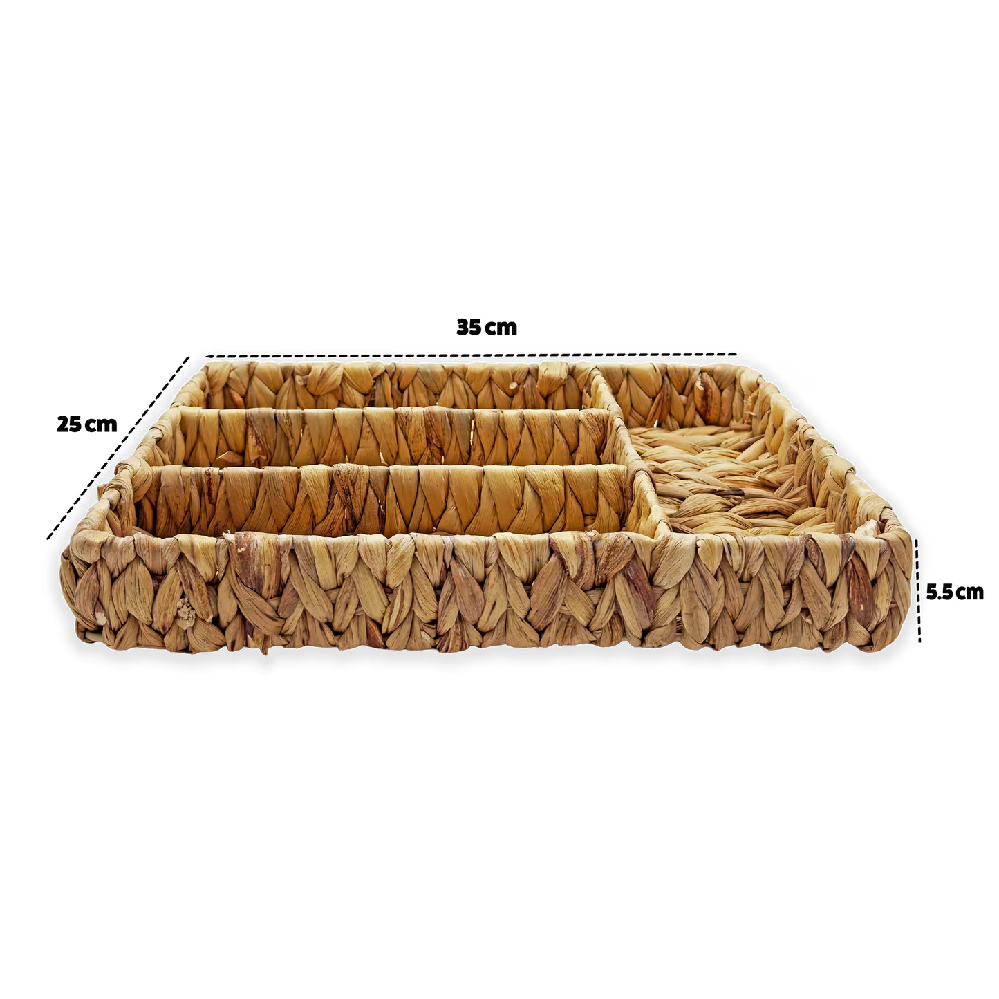 Organizador de Cubiertos Tejido en Fibras Naturales | Bandeja Artesanal para Cajón (Copia)