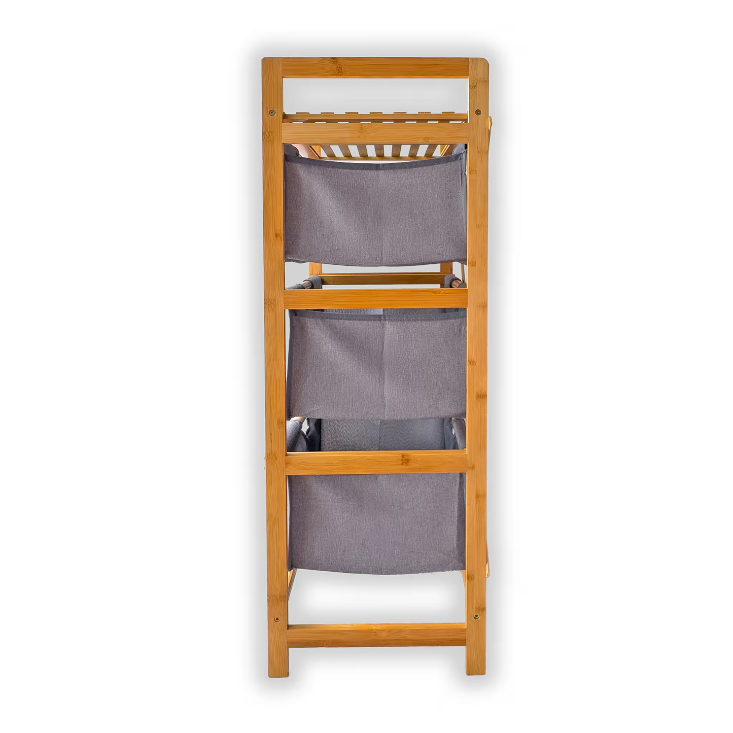Mueble Organizador Premium en Bambú - 3 Niveles con Cestas Extraíbles y Estante Superior