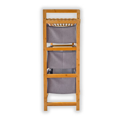 Mueble Organizador Premium en Bambú - 3 Niveles con Cestas Extraíbles y Estante Superior
