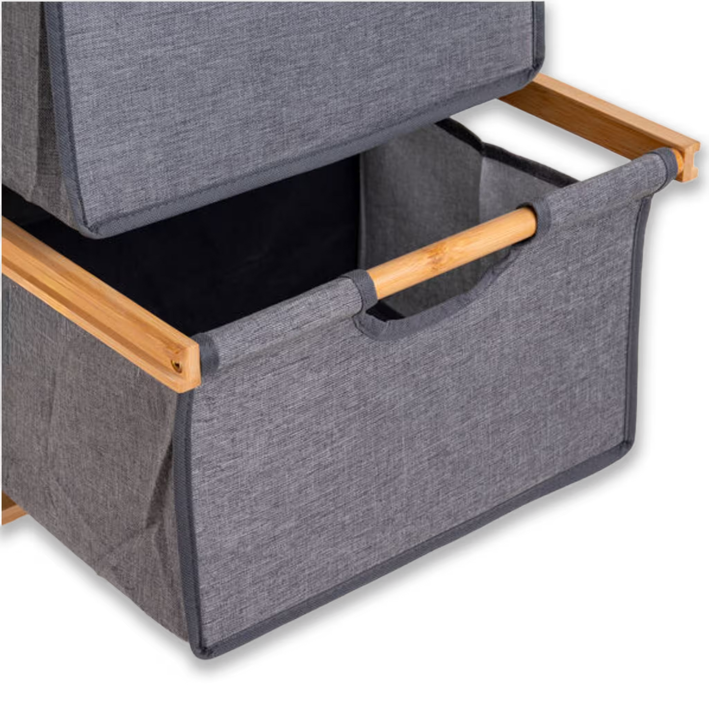 Mueble Organizador Premium en Bambú - 3 Niveles con Cestas Extraíbles y Estante Superior