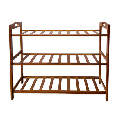 Organizador de Zapatos en Madera de Bambú - 3 Niveles | Zapatero Estante Natural