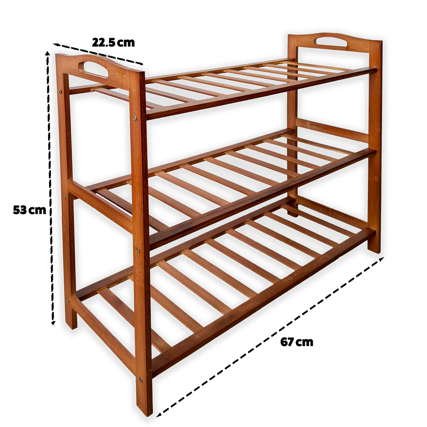 Organizador de Zapatos en Madera de Bambú - 3 Niveles | Zapatero Estante Natural