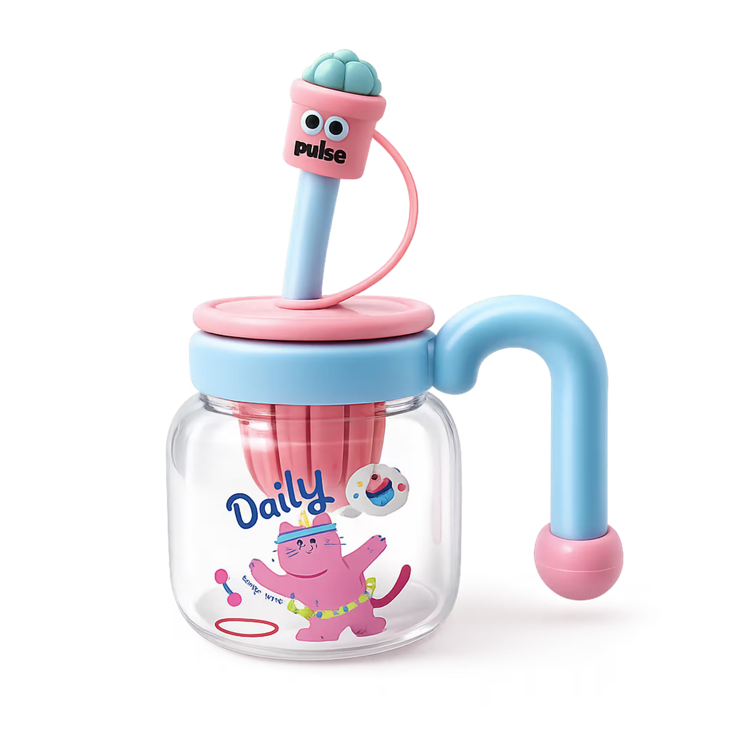 Botella de Vidrio 750ml con Pitillo e Infusor - Asa Portátil y Pata a Prueba de Fugas