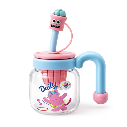 Botella de Vidrio 750ml con Pitillo e Infusor - Asa Portátil y Pata a Prueba de Fugas