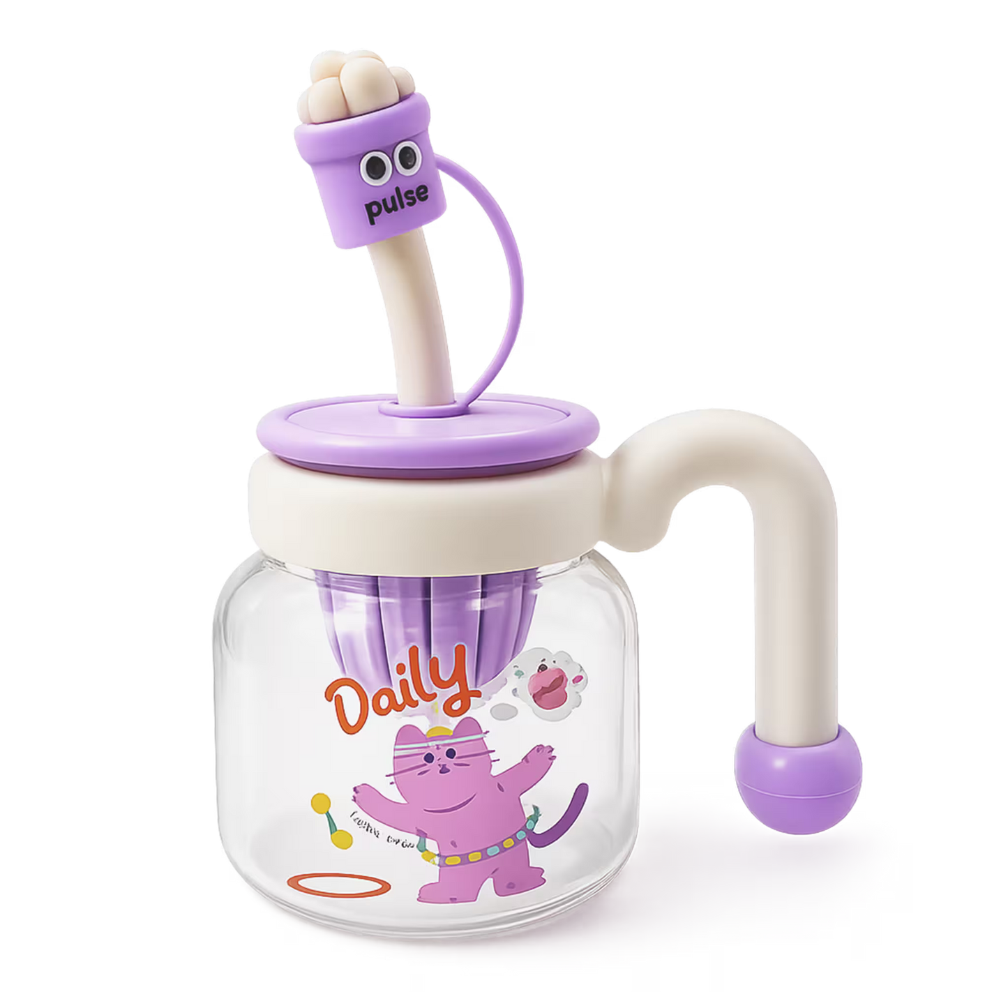 Botella de Vidrio 750ml con Pitillo e Infusor - Asa Portátil y Pata a Prueba de Fugas