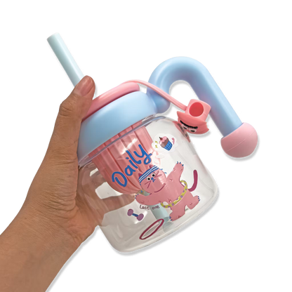 Botella de Vidrio 750ml con Pitillo e Infusor - Asa Portátil y Pata a Prueba de Fugas