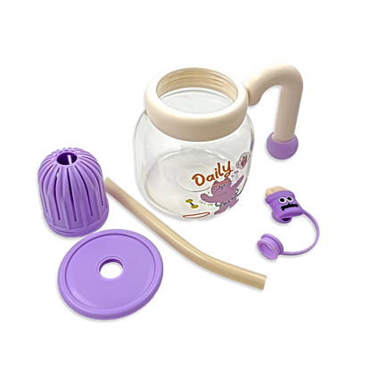 Botella de Vidrio 750ml con Pitillo e Infusor - Asa Portátil y Pata a Prueba de Fugas