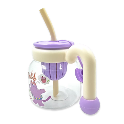 Botella de Vidrio 750ml con Pitillo e Infusor - Asa Portátil y Pata a Prueba de Fugas