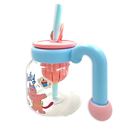 Botella de Vidrio 750ml con Pitillo e Infusor - Asa Portátil y Pata a Prueba de Fugas