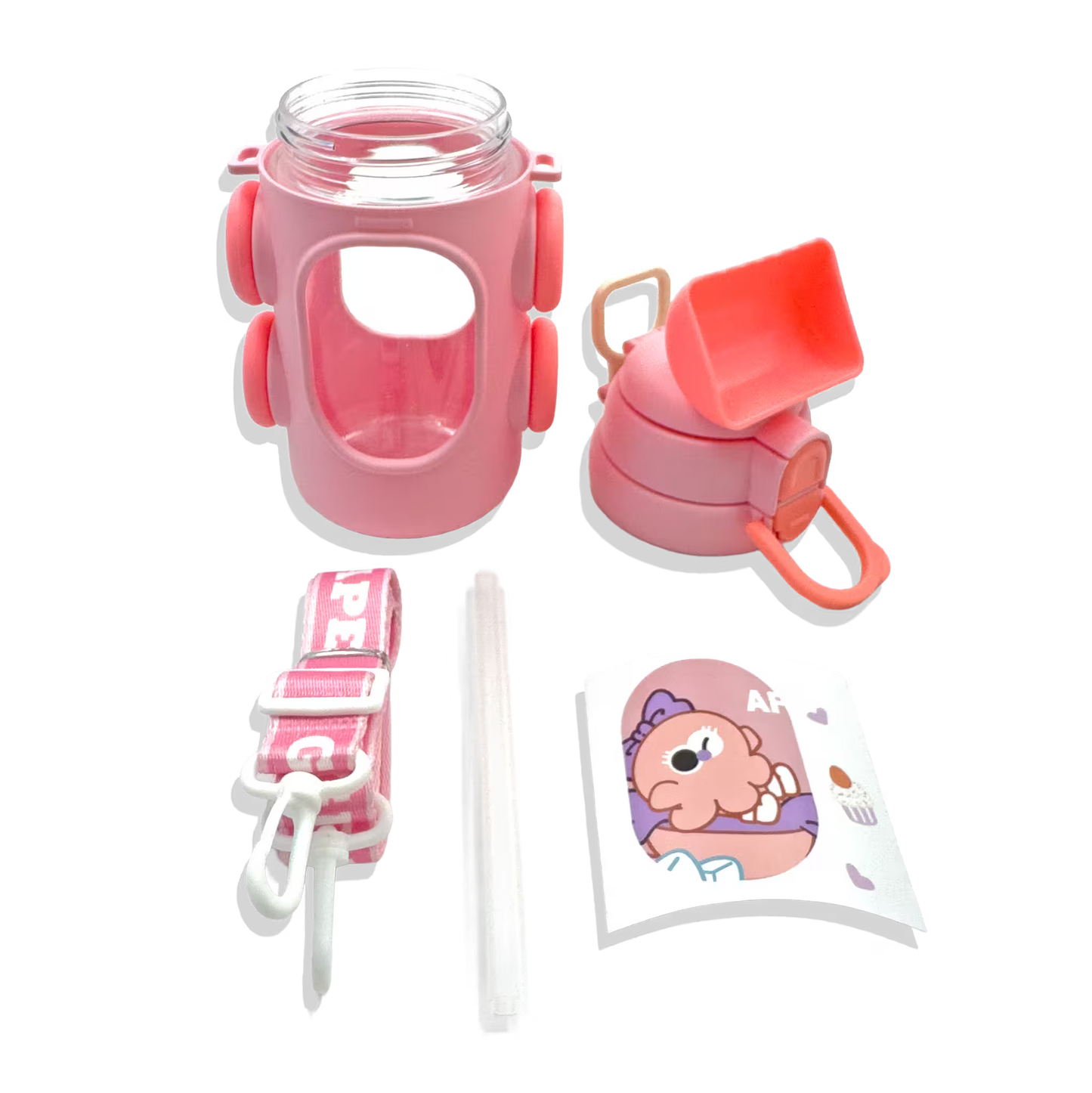 Botella de Agua con Diseño Cute de Carrito – 650 ml